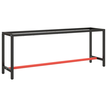 151454 vidaXL Work Bench Frame Matte Black and Matte Red 210x50x79 cm Metal