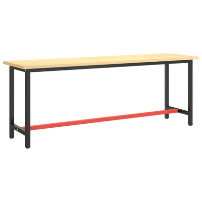 151454 vidaXL Work Bench Frame Matte Black and Matte Red 210x50x79 cm Metal