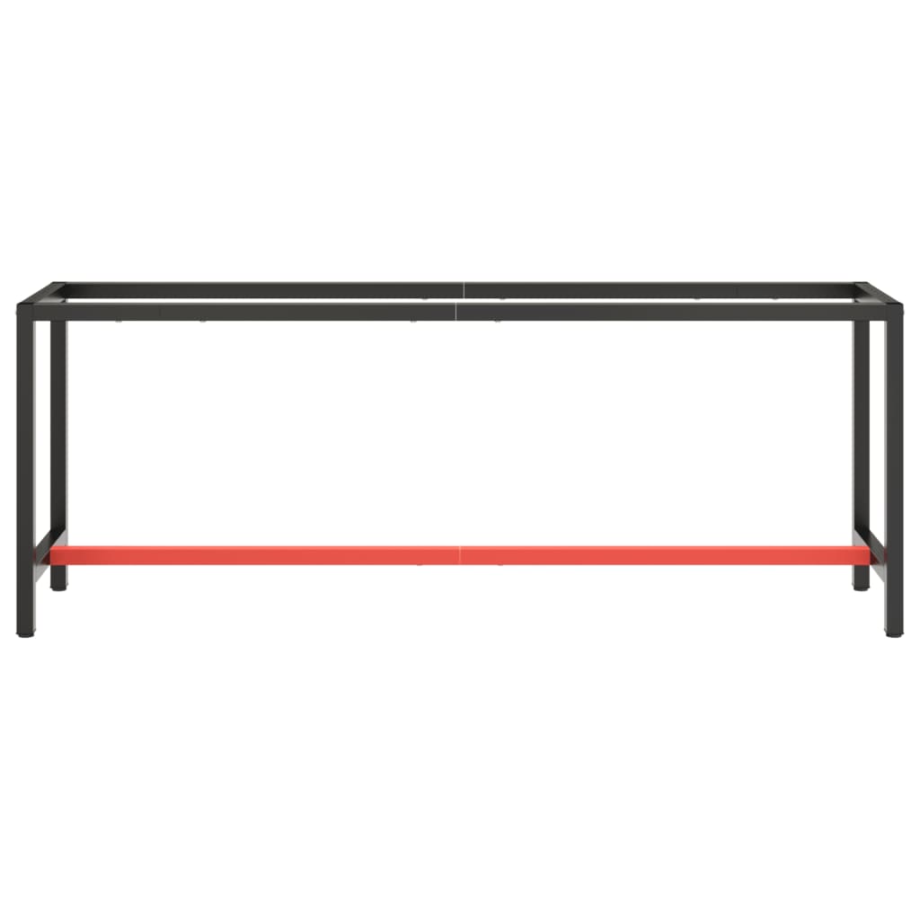 151454 vidaXL Work Bench Frame Matte Black and Matte Red 210x50x79 cm Metal