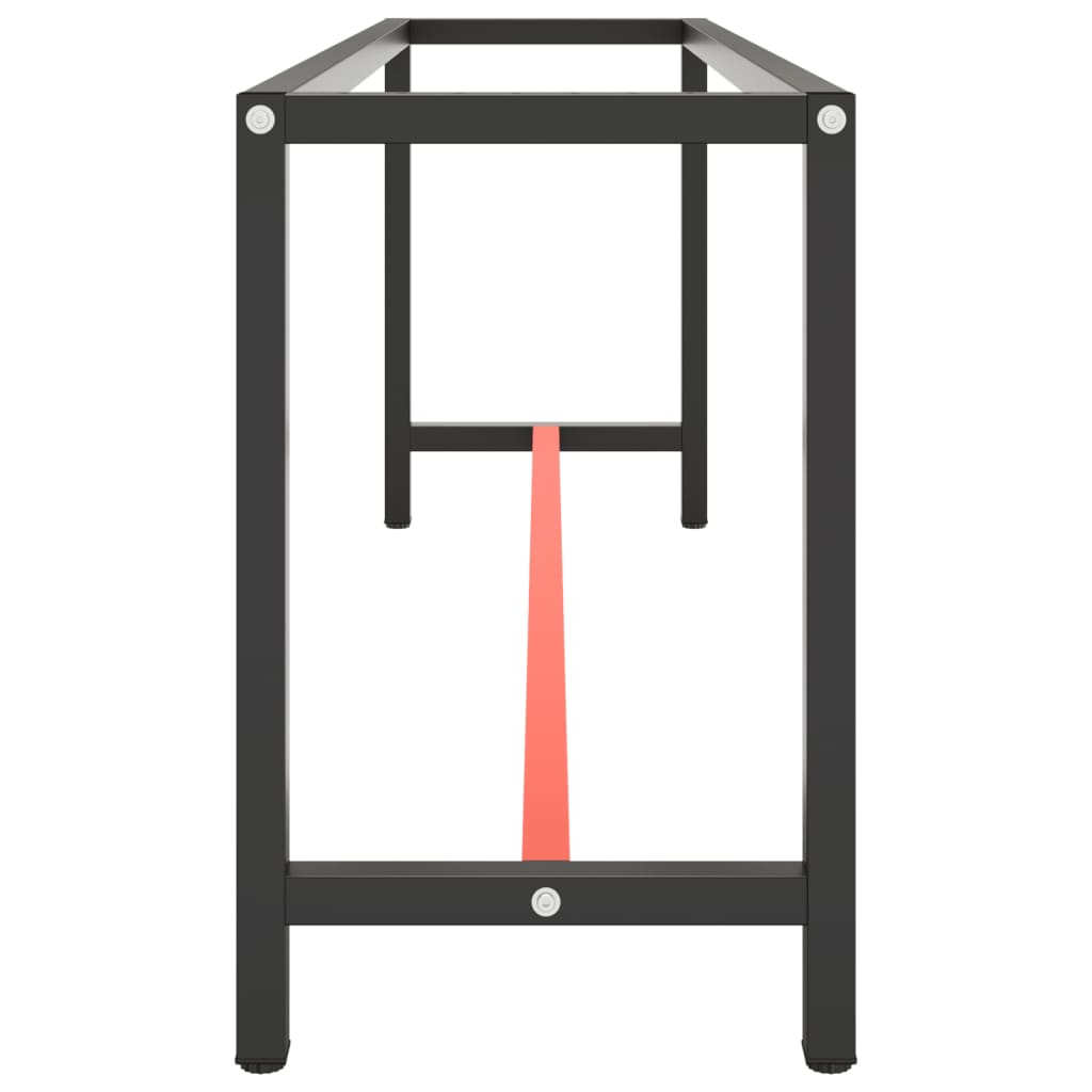 vidaXL Work Bench Frame Matte Black and Matte Red 210x50x79 cm Metal
