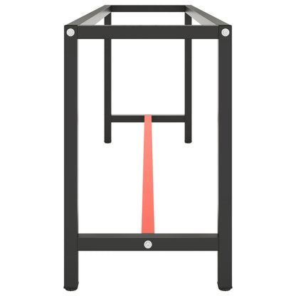vidaXL Work Bench Frame Matte Black and Matte Red 210x50x79 cm Metal