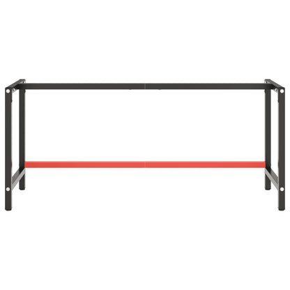 vidaXL Work Bench Frame Matte Black and Matte Red 180x57x79 cm Metal