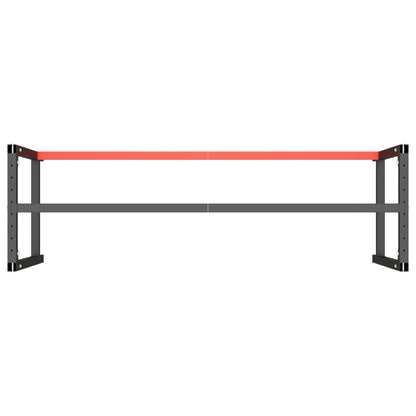vidaXL Work Bench Frame Matte Black and Matte Red 180x57x79 cm Metal