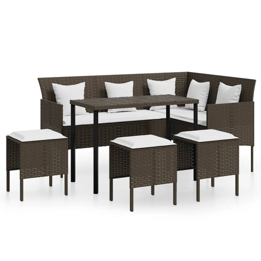 vidaXL Couch Sofa Set | Brown, Cream White