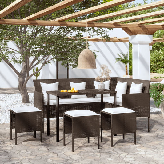 vidaXL Couch Sofa Set | Brown, Cream White