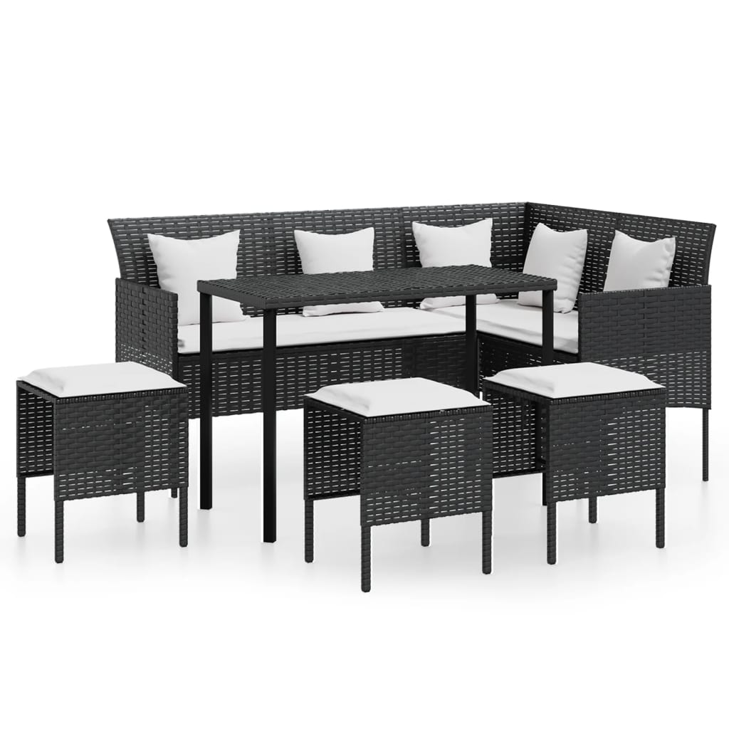 vidaXL Couch Sofa Set | Black, Cream White