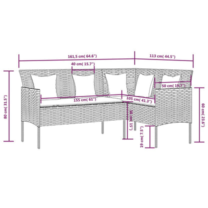 vidaXL Couch Sofa Set | Black, Cream White