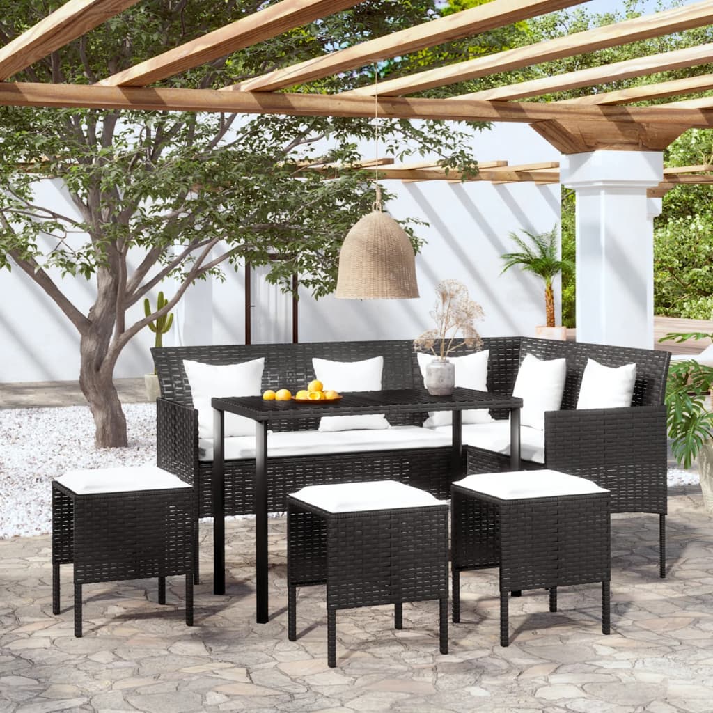vidaXL Couch Sofa Set | Black, Cream White