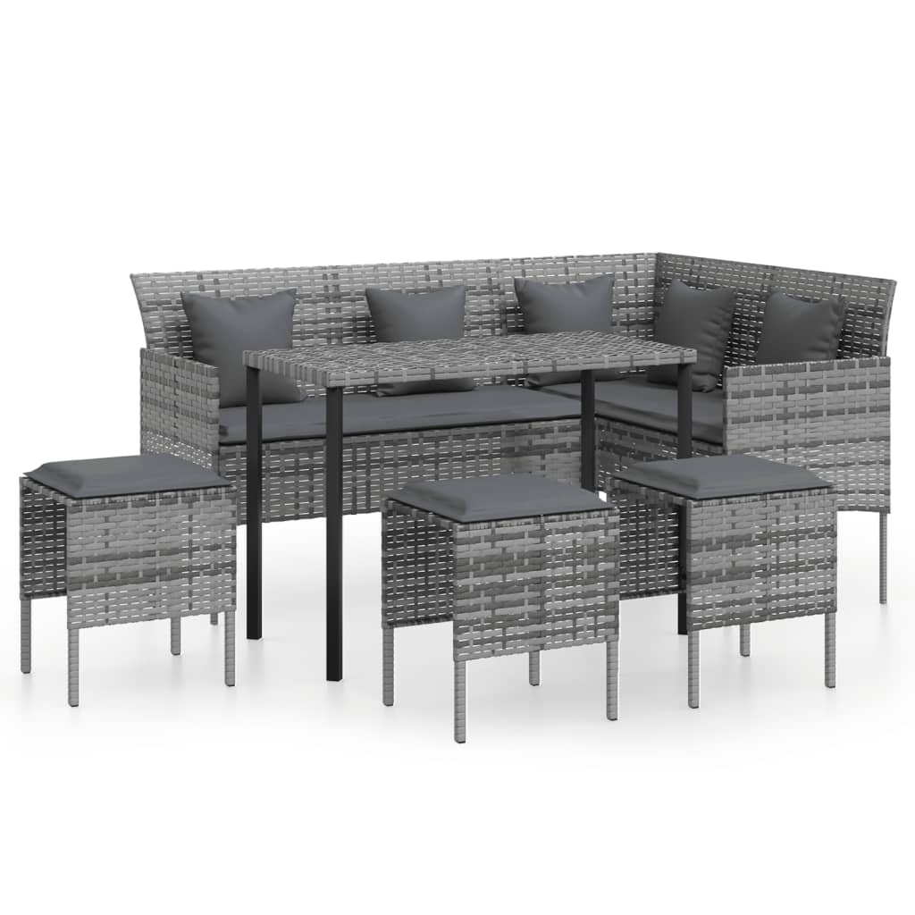 vidaXL Couch Sofa Set | Grey | PE Rattan | Large | Modular | Couch Sofa Set