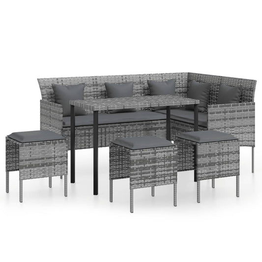 vidaXL Couch Sofa Set | Grey | PE Rattan | Large | Modular | Couch Sofa Set