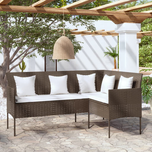 vidaXL Couch Sofa | Brown and Cream White