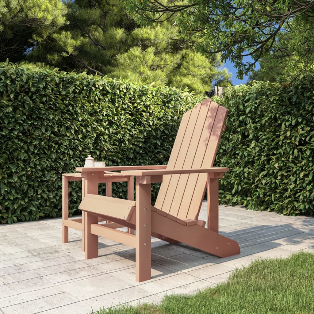 vidaXL Garden Chair | Brown | HDPE and Stainless Steel | Medium