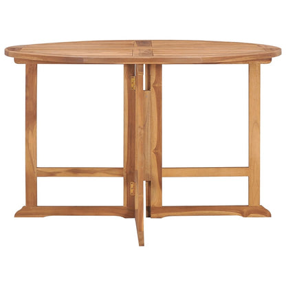 vidaXL Folding Garden Dining Table Ø110x75 cm Solid Wood Teak