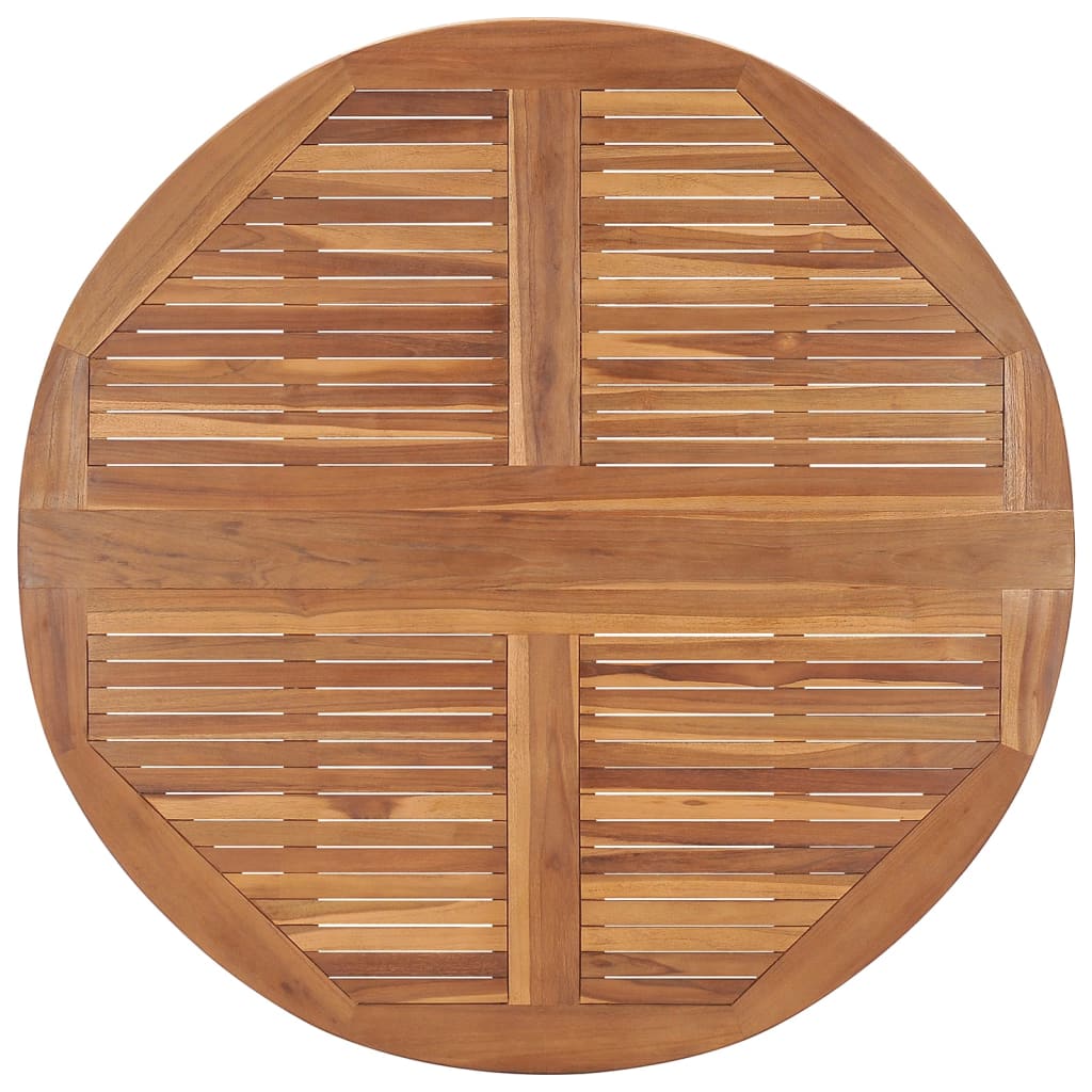vidaXL Folding Garden Dining Table Ø110x75 cm Solid Wood Teak
