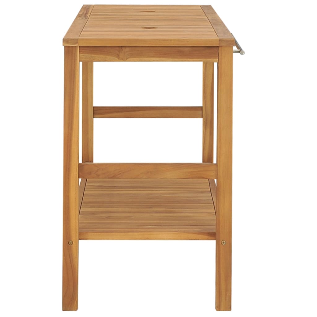 vidaXL Bathroom Vanity Cabinet Solid Wood Teak 132x45x75 cm
