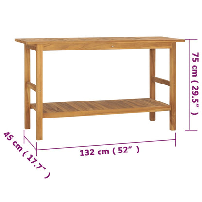 vidaXL Bathroom Vanity Cabinet Solid Wood Teak 132x45x75 cm