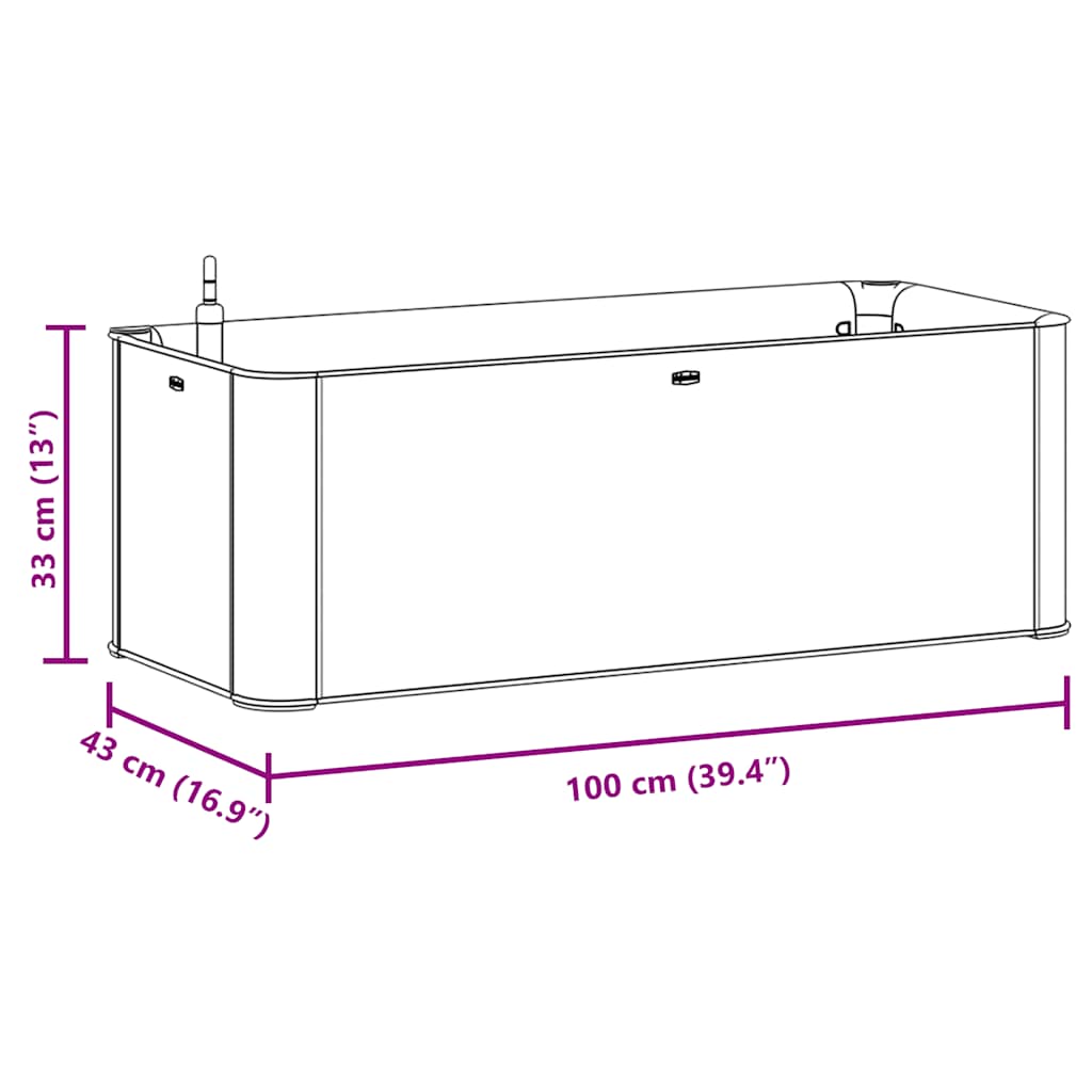 vidaXL Garden Raised Bed with Self Watering System Grey 100x43x33 cm