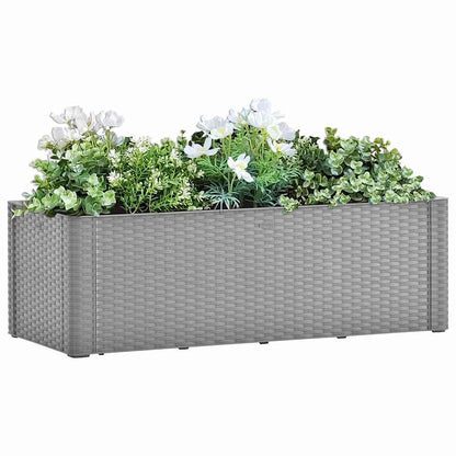 vidaXL Garden Raised Bed with Self Watering System Grey 100x43x33 cm
