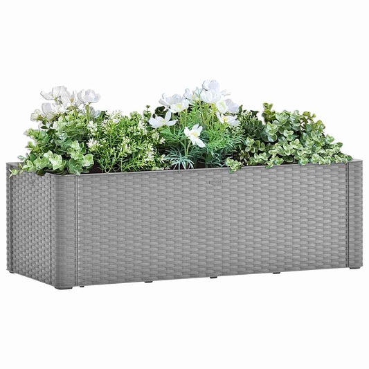 vidaXL Garden Raised Bed with Self Watering System Grey 100x43x33 cm