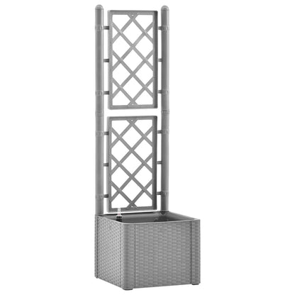 vidaXL Garden Raised Bed with Trellis and Self Watering System Grey