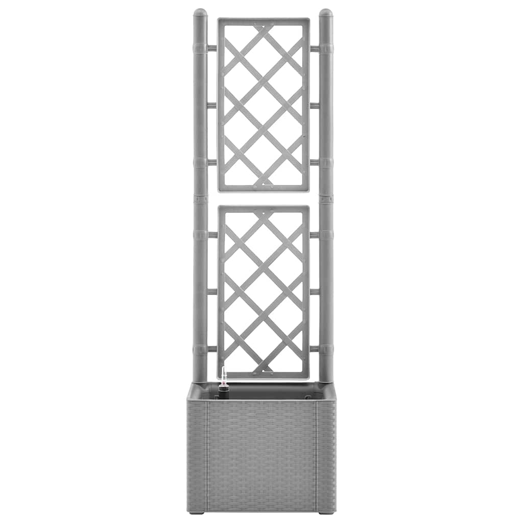 vidaXL Garden Raised Bed with Trellis and Self Watering System Grey