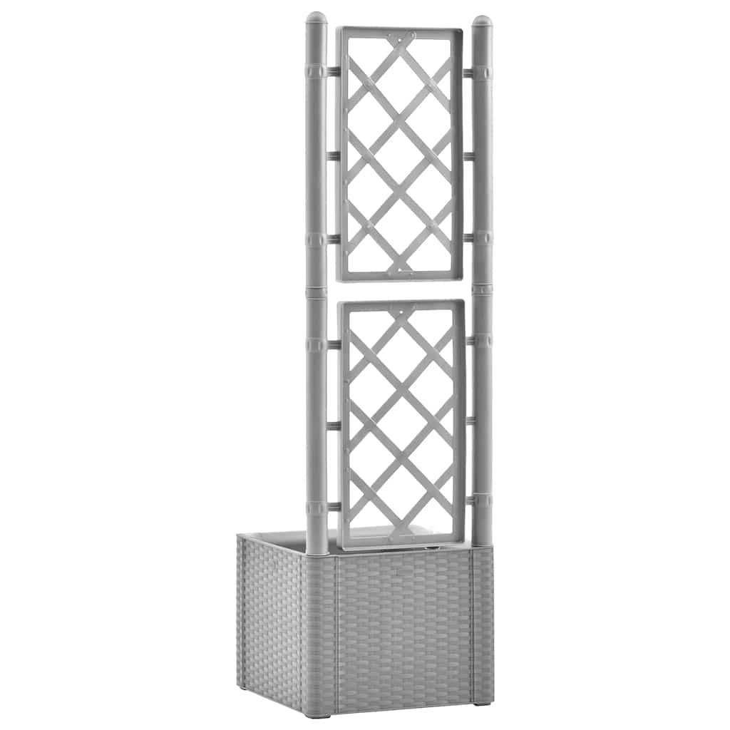 vidaXL Garden Raised Bed with Trellis and Self Watering System Grey