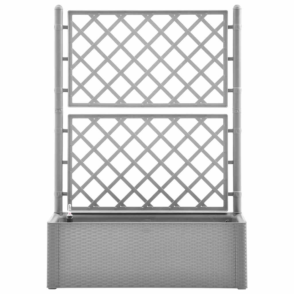 vidaXL Garden Raised Bed with Trellis and Self Watering System Grey