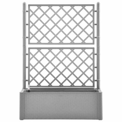 vidaXL Garden Raised Bed with Trellis and Self Watering System Grey