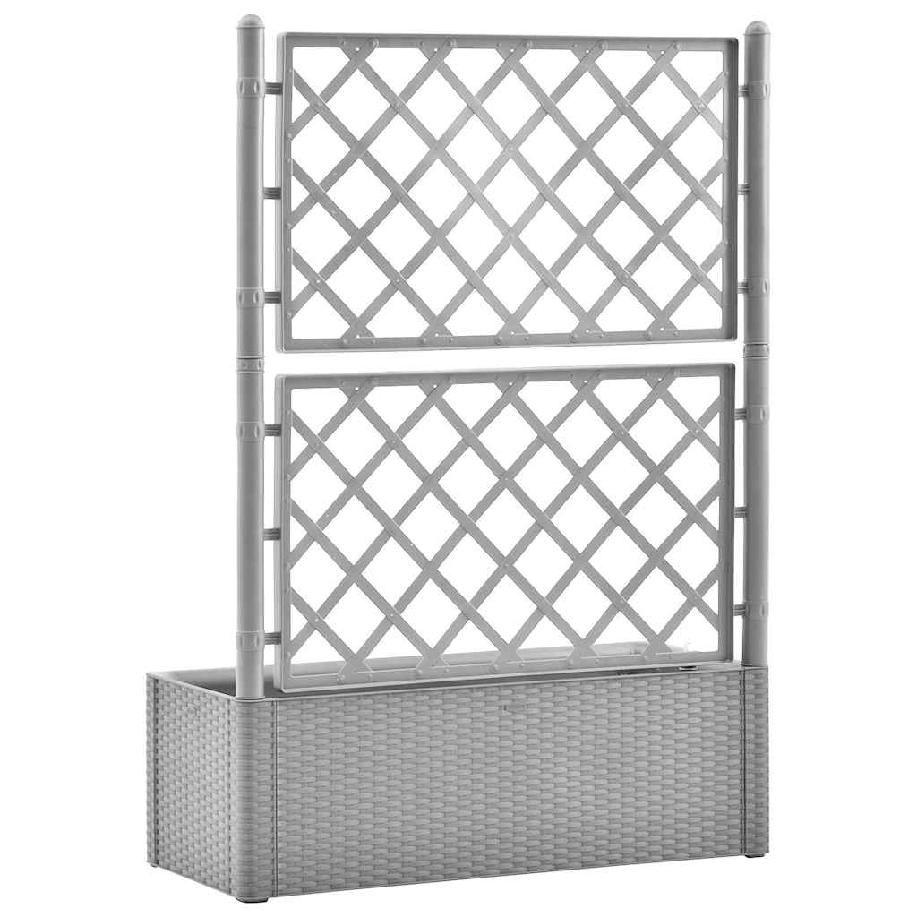 vidaXL Garden Raised Bed with Trellis and Self Watering System Grey