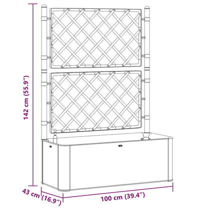 vidaXL Garden Raised Bed with Trellis and Self Watering System Grey