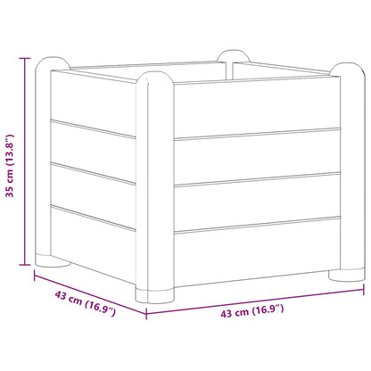vidaXL Garden Raised Bed PP Stone Grey 43x43x35 cm