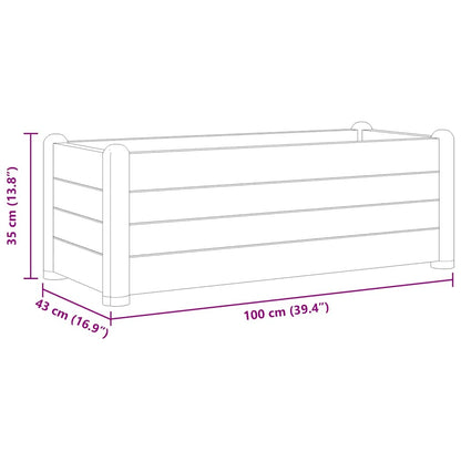 vidaXL Garden Raised Bed PP Stone Grey 100x43x35 cm