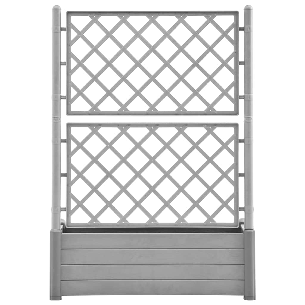 vidaXL Garden Planter with Trellis 100x43x142 cm PP Stone Grey