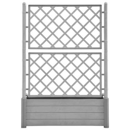 vidaXL Garden Planter with Trellis 100x43x142 cm PP Stone Grey