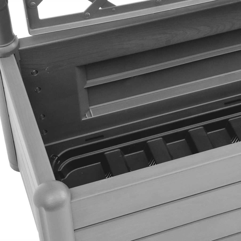 vidaXL Garden Planter with Trellis 100x43x142 cm PP Stone Grey