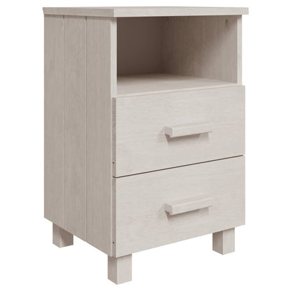 vidaXL Bedside Cabinet HAMAR White 40x35x62 cm Solid Wood Pine
