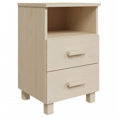 vidaXL Bedside Cabinet | Set of 2 | Honey brown | Solid pinewood, MDF
