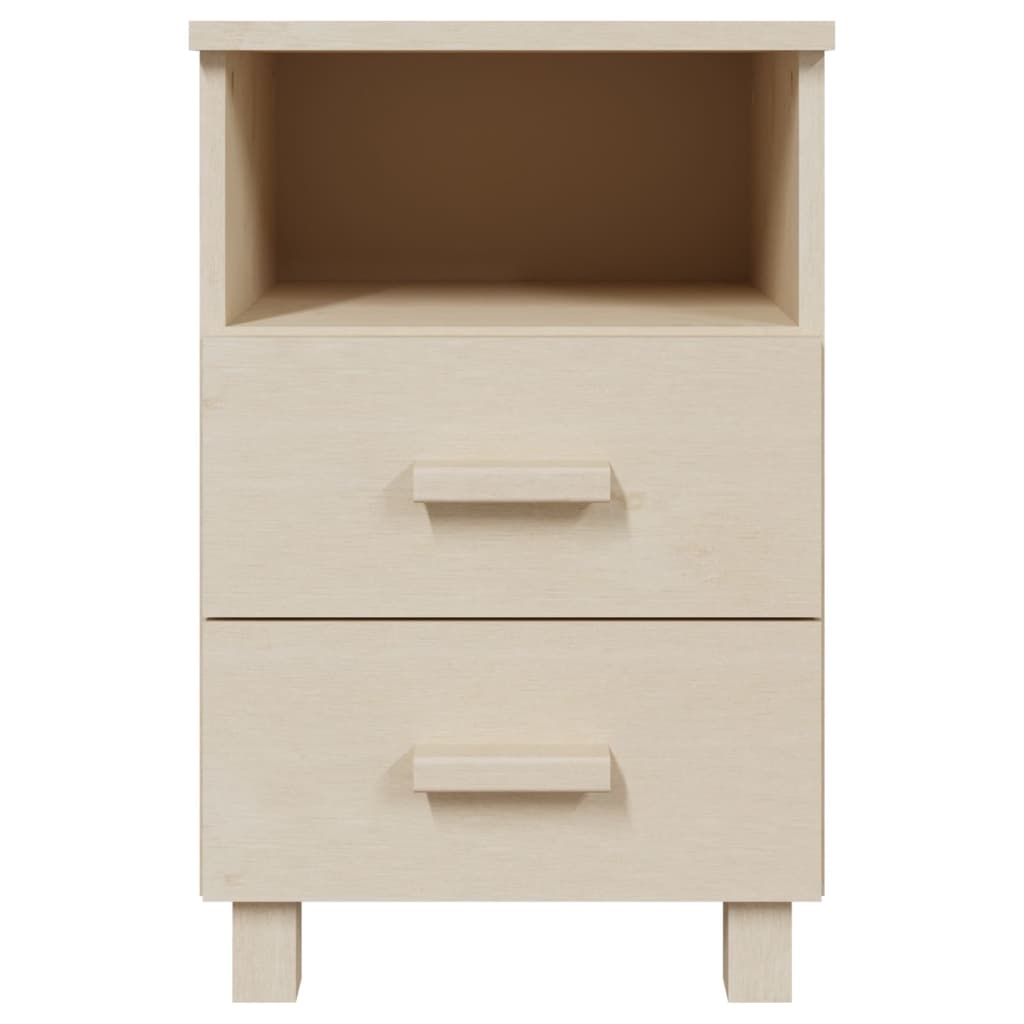 vidaXL Bedside Cabinet | Set of 2 | Honey brown | Solid pinewood, MDF