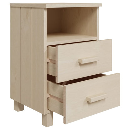 vidaXL Bedside Cabinet | Set of 2 | Honey brown | Solid pinewood, MDF