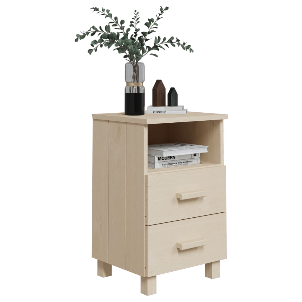 vidaXL Bedside Cabinet | Set of 2 | Honey brown | Solid pinewood, MDF