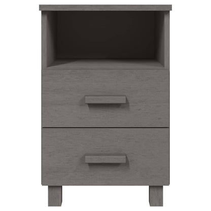 vidaXL Bedside Cabinets HAMAR 2 pcs Light Grey 40x35x62 cm Solid Wood