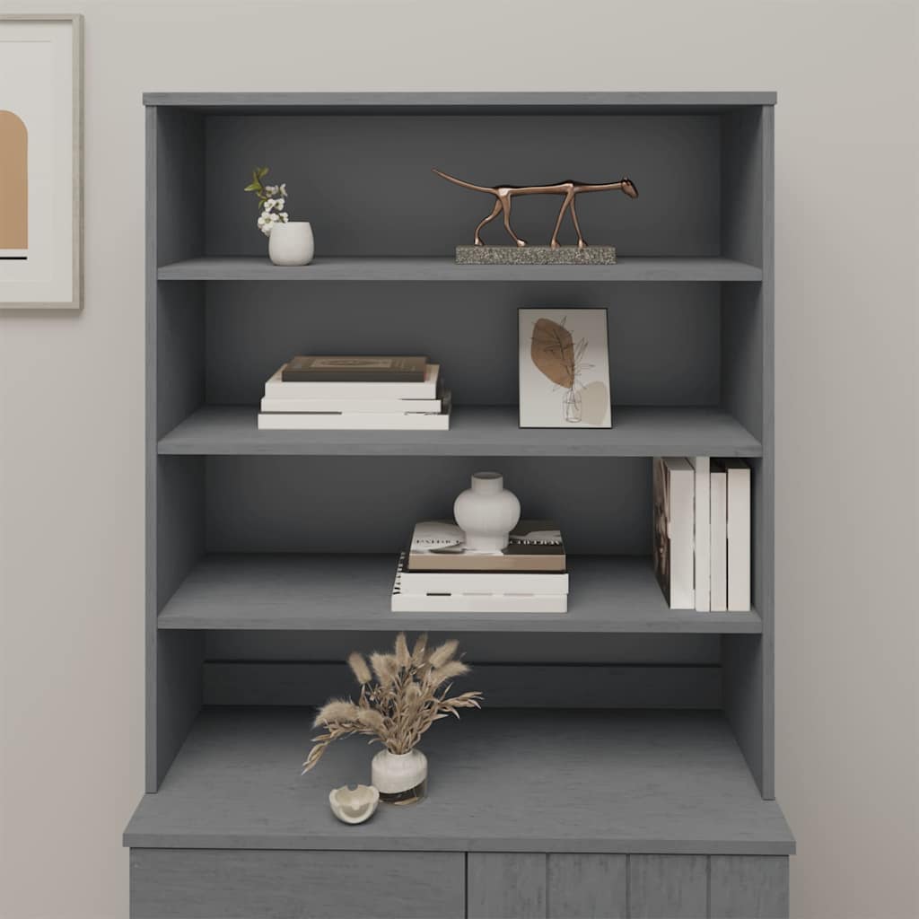 vidaXL Top for Highboard"HAMAR" Dark Grey 90x30x100cm Solid Wood Pine