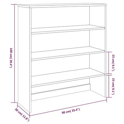 vidaXL Top for Highboard HAMAR Dark Grey 90x30x100cm Solid Wood Pine
