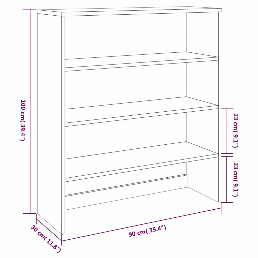 vidaXL Top for Highboard"HAMAR" Dark Grey 90x30x100cm Solid Wood Pine