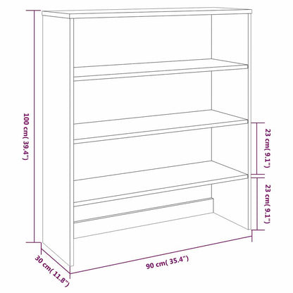 vidaXL Top for Highboard"HAMAR" Dark Grey 90x30x100cm Solid Wood Pine
