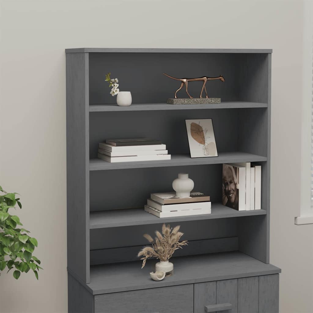 vidaXL Top for Highboard"HAMAR" Dark Grey 90x30x100cm Solid Wood Pine