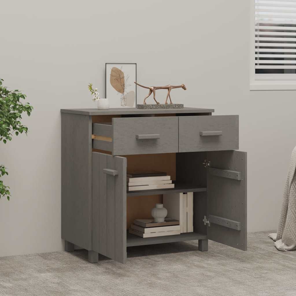 vidaXL Sideboard HAMAR Light Grey 79x40x80 cm Solid Wood Pine