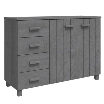 vidaXL Sideboard "HAMAR" Dark Grey 113x40x80 cm Solid Wood Pine