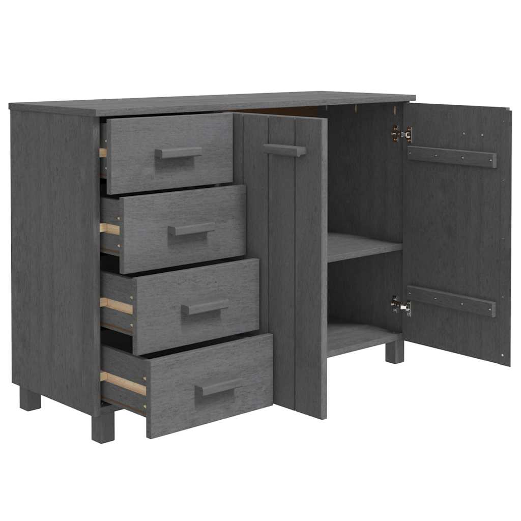 vidaXL Sideboard "HAMAR" Dark Grey 113x40x80 cm Solid Wood Pine