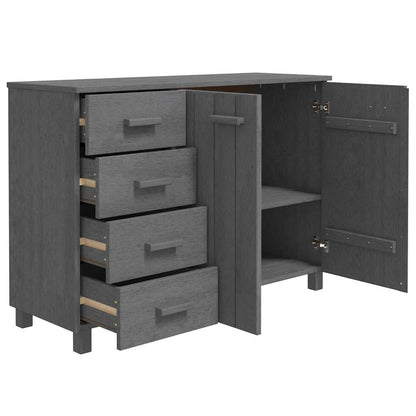 vidaXL Sideboard "HAMAR" Dark Grey 113x40x80 cm Solid Wood Pine
